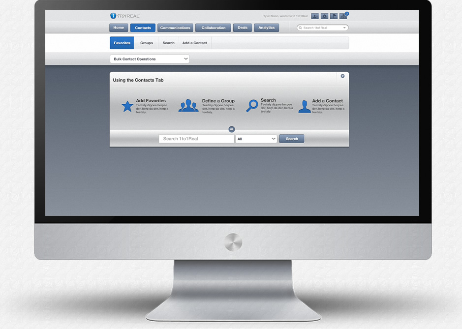 1to1Real Application: Contact Management Screen (Section Introduction)
