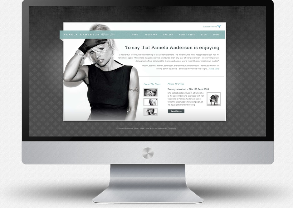 Pamela Anderson Website: Home Page