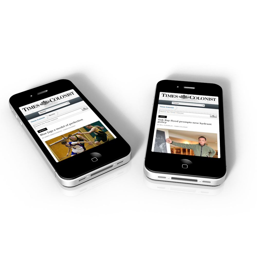 Times Colonist Responsive Implementation for mobile devices
